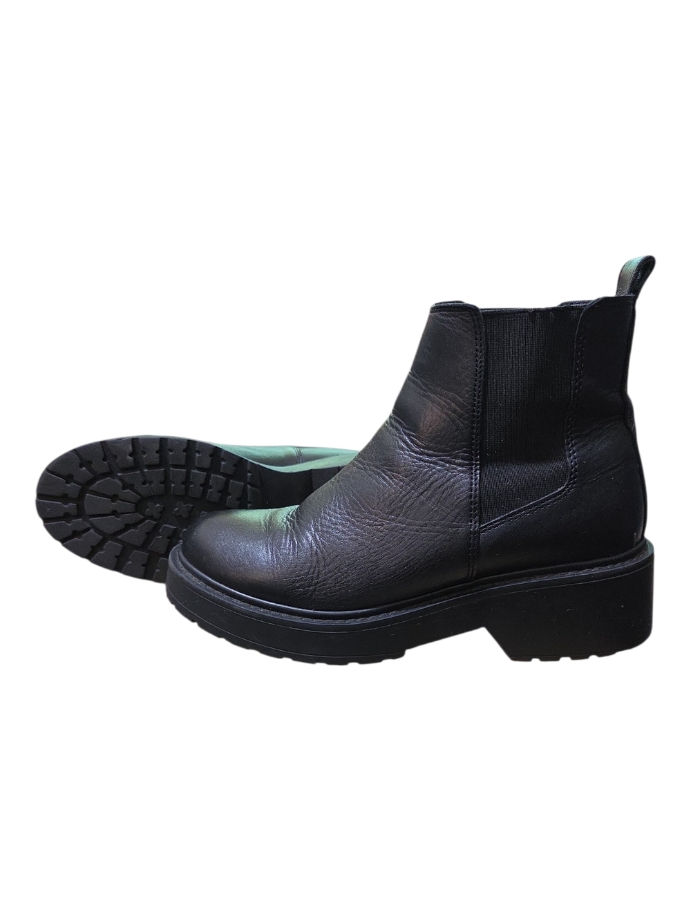 Steve Madden Black Leather Platform Chelsea Booties